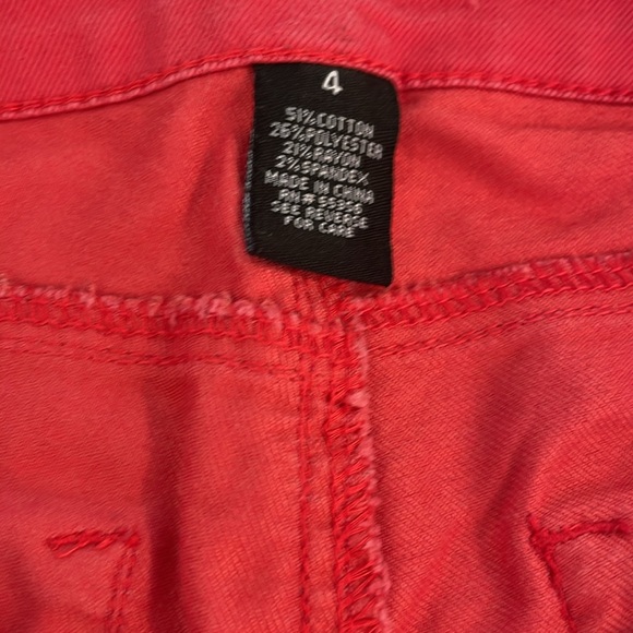 Red Cropped Jeans - Picture 3 of 4